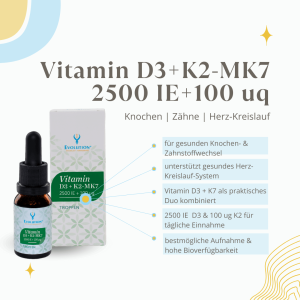 Evolution Vitamin D3 2500 IE + K2-MK7 100 µg Tropfen