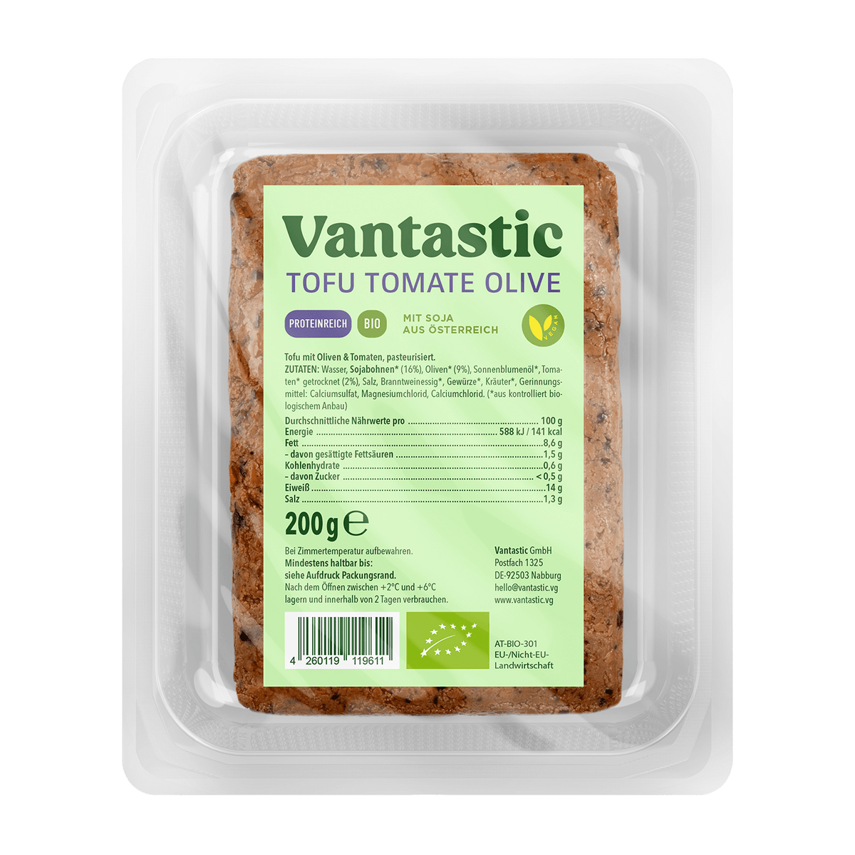 Vantastic Foods Bio Tofu Tomate-Olive, 200g