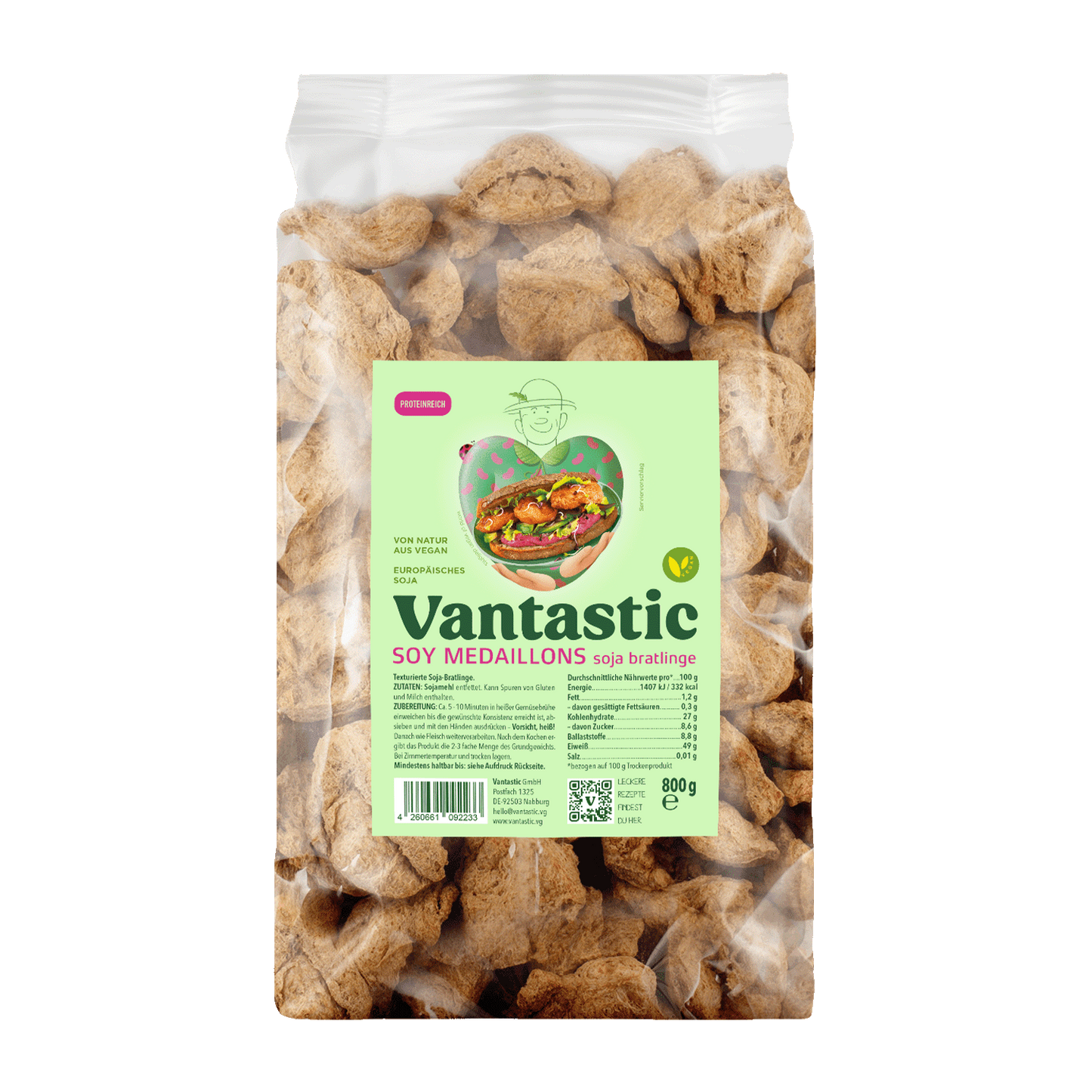 Vantastic Soy Medaillons, Soja Bratlinge, 800g