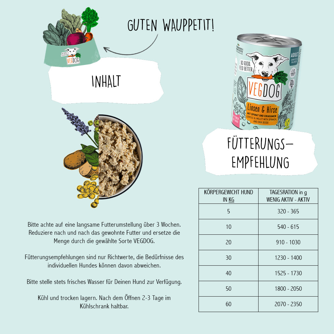VEGDOG Adult No1 Dosennahrung für Hunde 400g