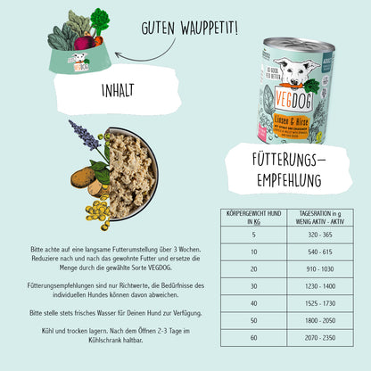 VEGDOG Adult No1 Dosennahrung für Hunde 400g