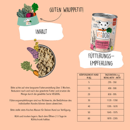VEGDOG Sensitiv No1 Dosennahrung für Hunde 800g