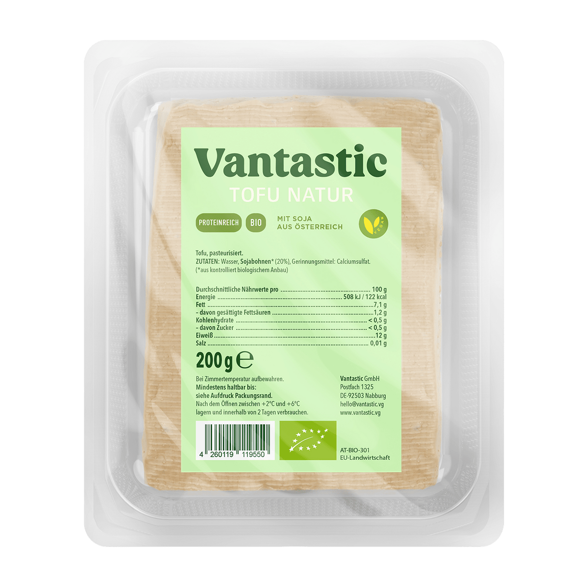 Vantastic Foods Bio Tofu Natur, 200g