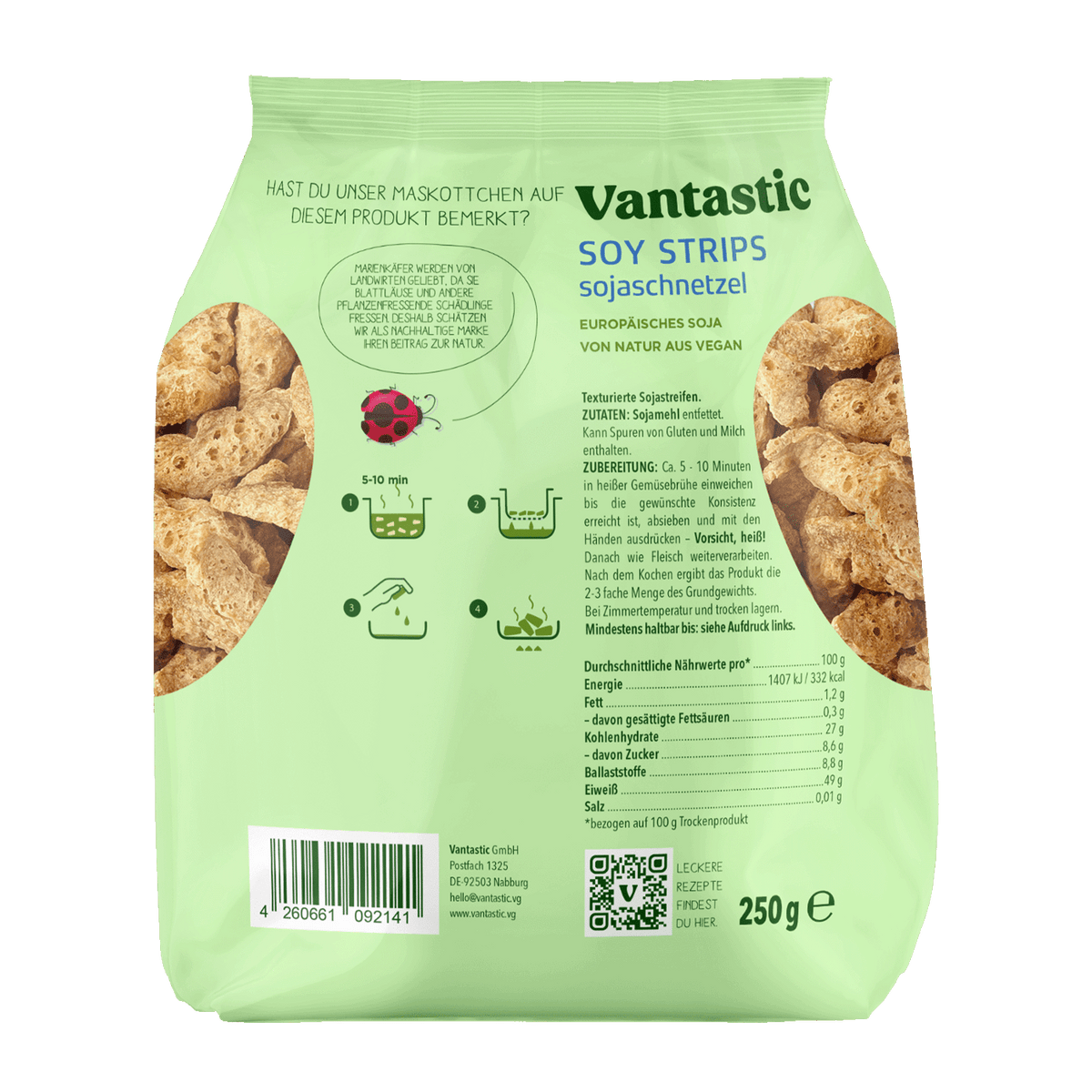 Vantastic Soy Strips, Soja Schnetzel, 250g