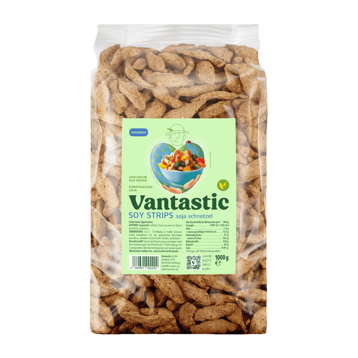 Vantastic Soy Strips, Soja Schnetzel, 1kg