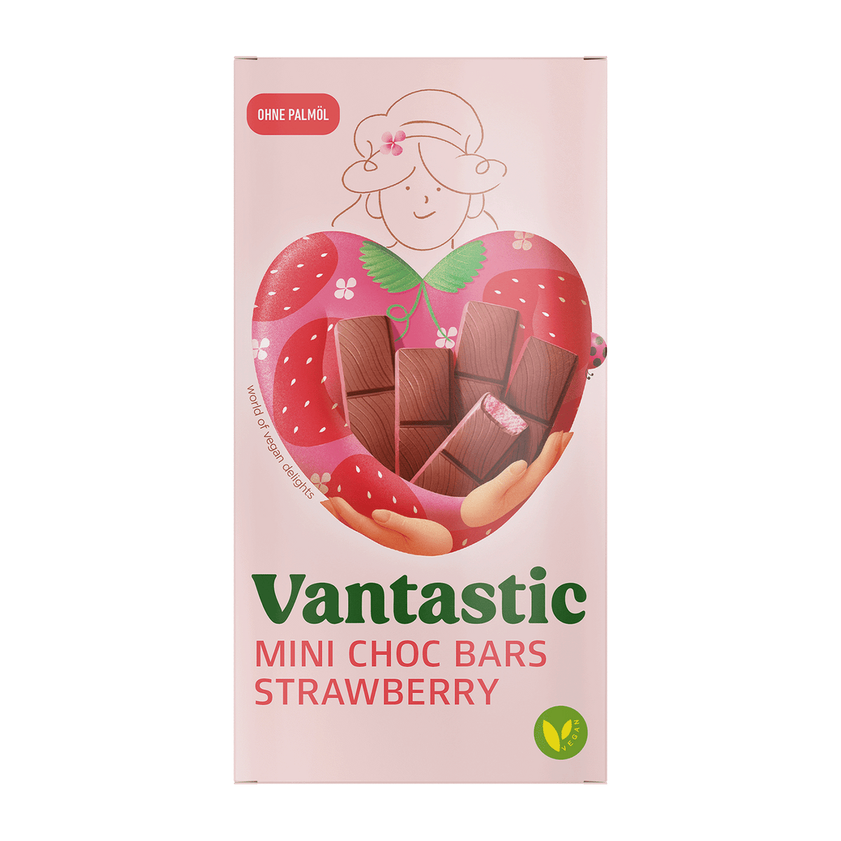 Vantastic Mini Choc Bars Strawberry, 100g