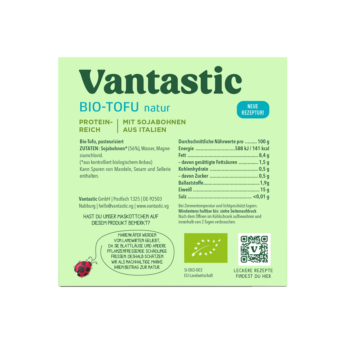 Vantastic Tofu Natur, Bio, 200g