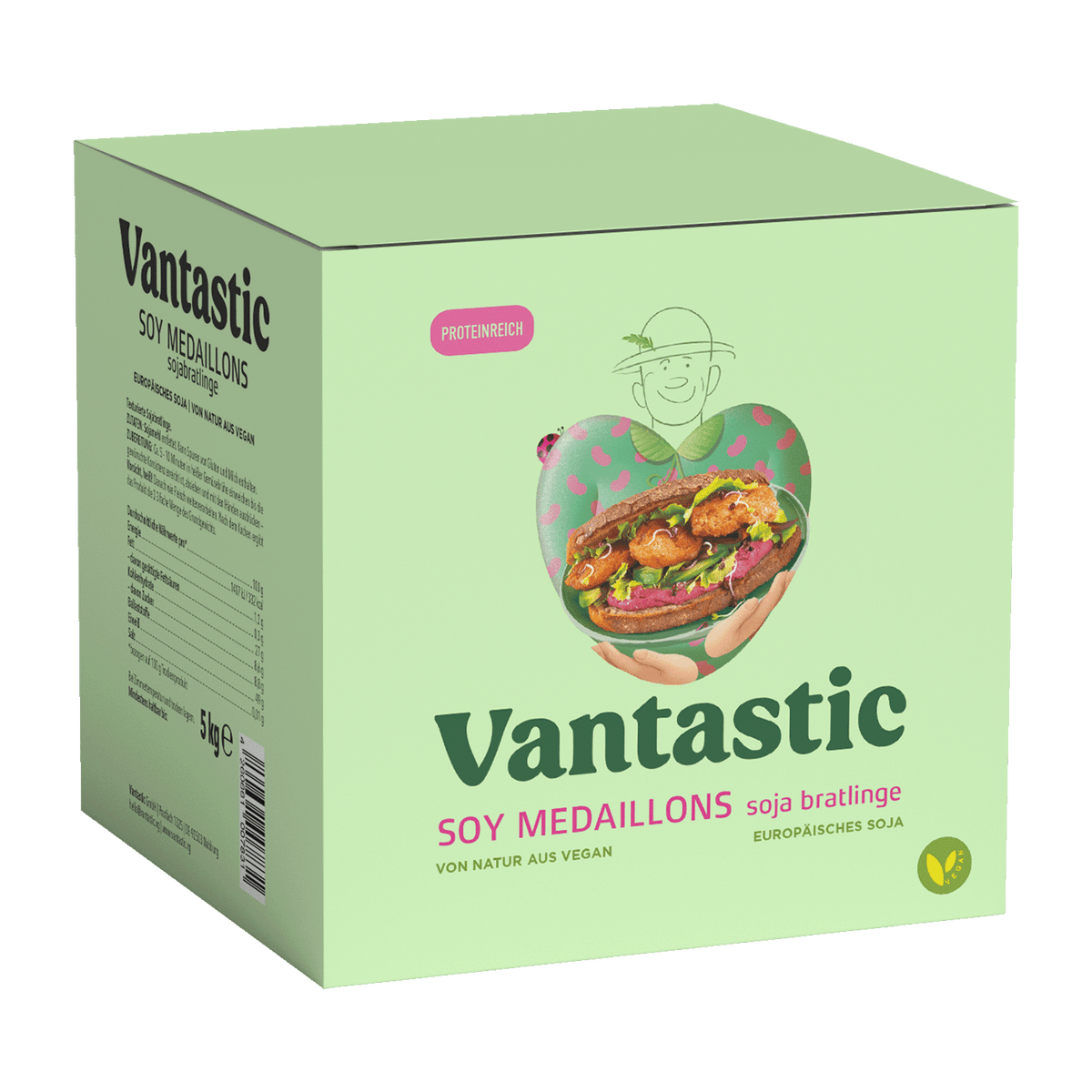 Vantastic Soy Medaillons Großpack, Soja Bratlinge, 5kg