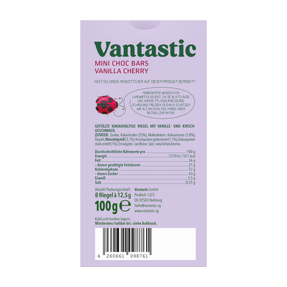 Vantastic Mini Choc Bars Vanilla Cherry, 100g