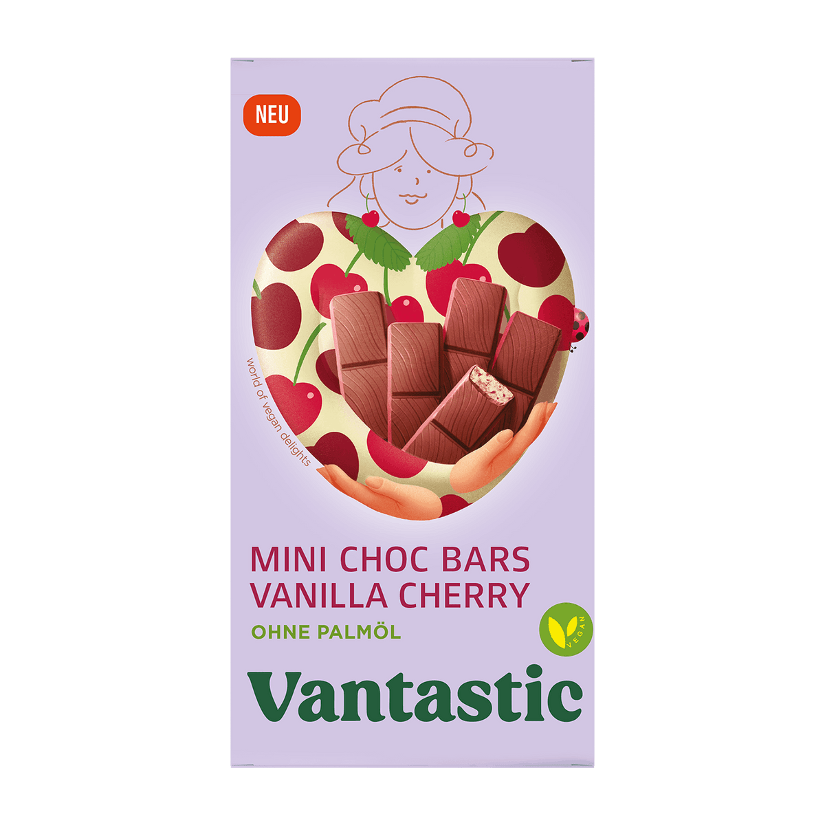 Vantastic Mini Choc Bars Vanilla Cherry, 100g