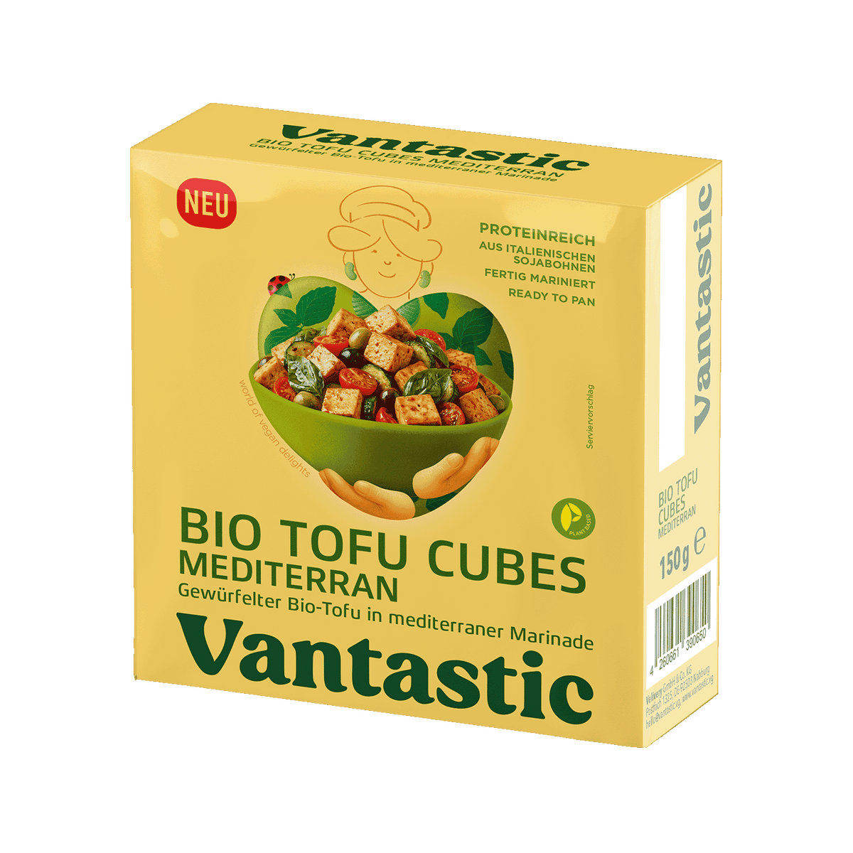 Vantastic Tofu Cubes Mediterran, Bio, 150g