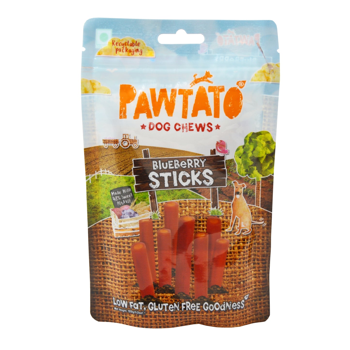 Benevo Pawtato Kausticks mit Heidelbeeren