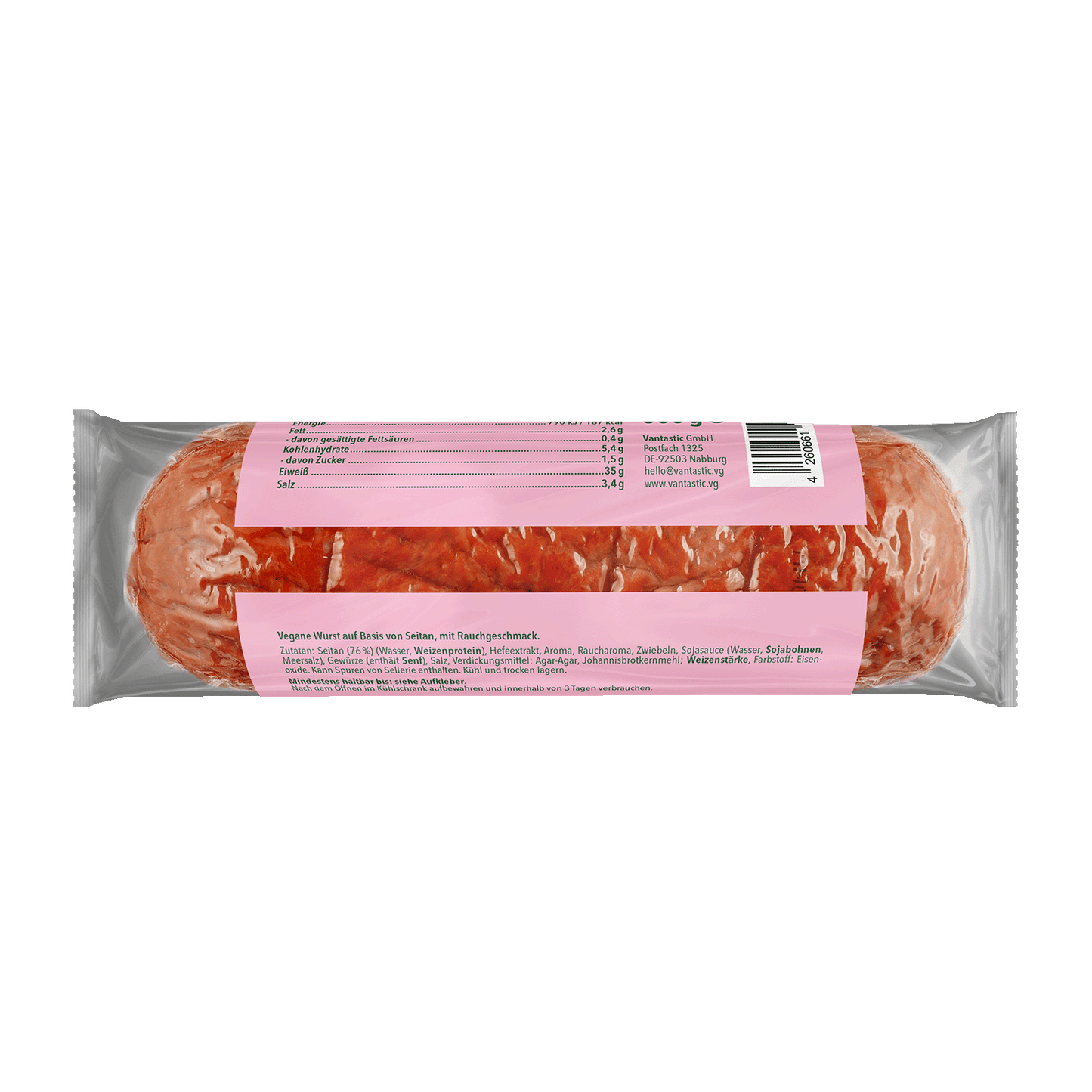 Vantastic Smoky Seitan Sausage for Slicing, 500g