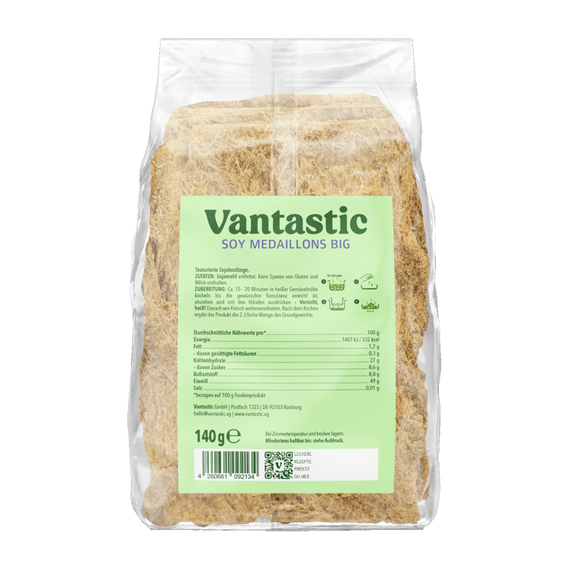 Vantastic Soy Medaillons Big, Sojabratlinge, 140g