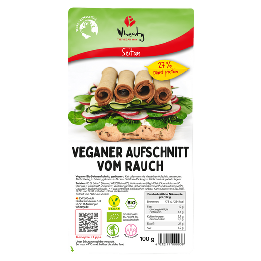 Wheaty Veganer Aufschnitt vom Rauch, BIO, 100g