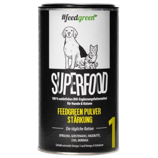 FeedGreen Superfood BIO Ergänzungsnahrung 1 Hund & Katze Stärkung Vital Pulver Complex 200g