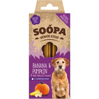Soopa Vegane  Zahnpflege Kausticks für Senioren Banane u Kürbis 100g