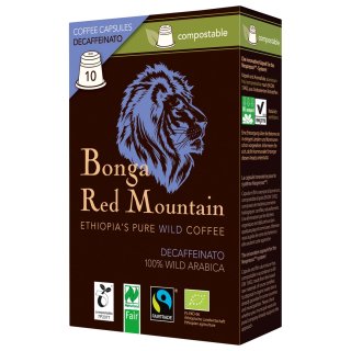 Original Food Bonga Red Mountain  Decaffeinato Bio Kaffee Kapsel 10 x  5,5g