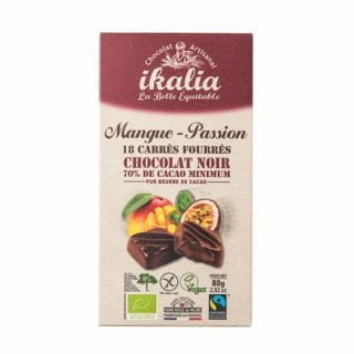 Ikalia Bio Zartbitter Schokolade mit Mango und Passionsfrucht 80g